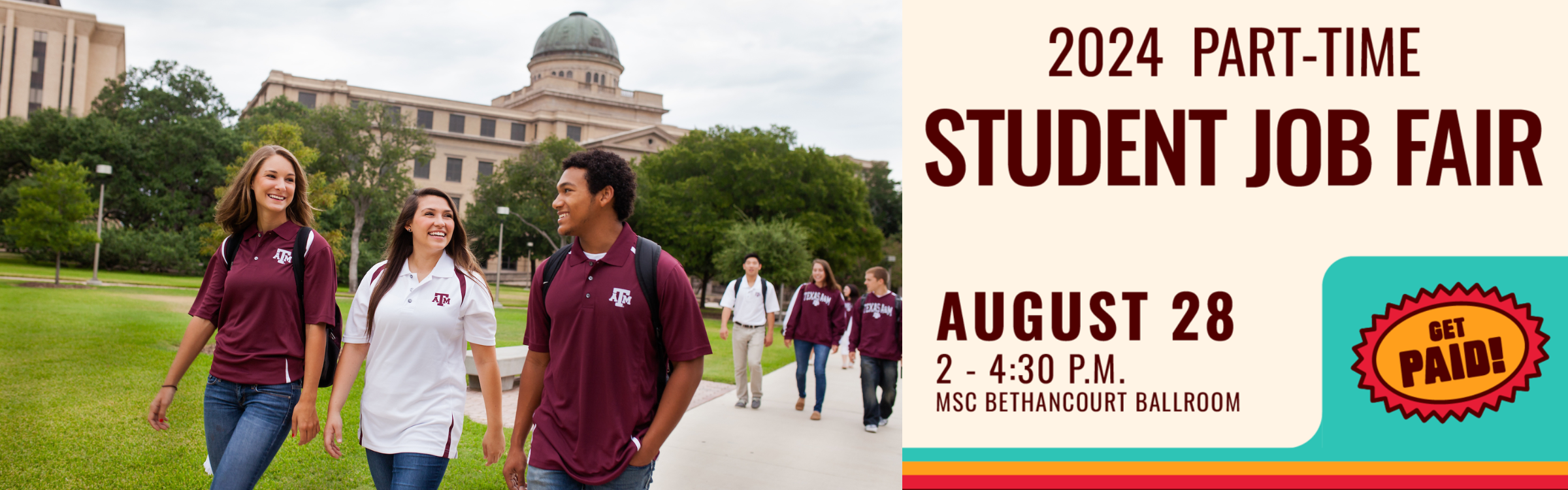 Fall 2024 Part-Time Student Job Fair Wed., August 28, 2024 